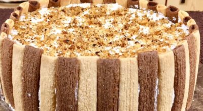 Быстрый торт без выпечки «Тропикана»: из печенья бамбук