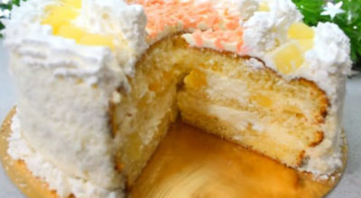 Бисквитный торт с ананасами «Пина колада» — тающее во рту объедение