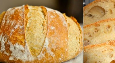 Домашний хлеб без замеса: этот рецепт прост как раз, два, три. Пышный, душистый, с хрустящей корочкой…
