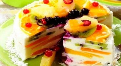 Творожный торт с фруктами: вкусный десерт без выпечки