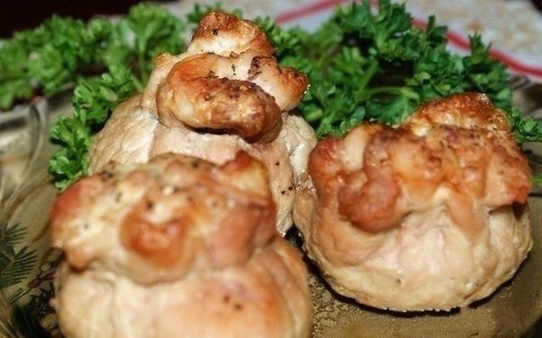 «Мешочки с сыром и грибами»