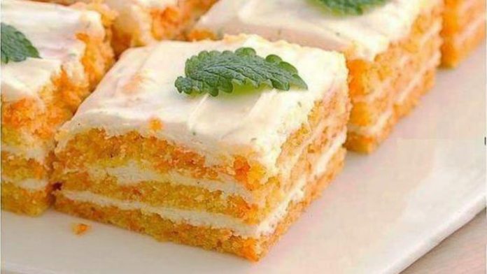 Пирожное с морковью и творожным кремом. Не вредно даже на ночь!