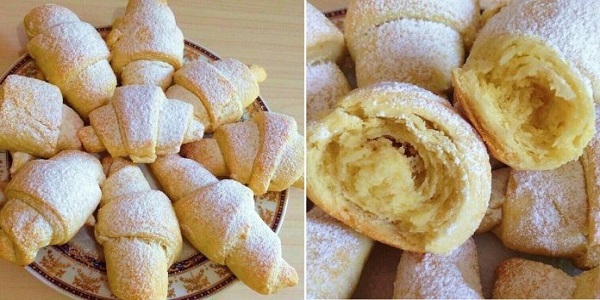 Очень вкусные, слоистые и рассыпчатые рогалики, просто тают во рту!