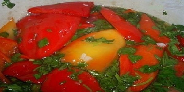 Перец, маринованный половинками, за 8 минут