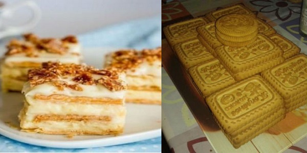 Вкусный торт из печенья и творожного крема без выпечки