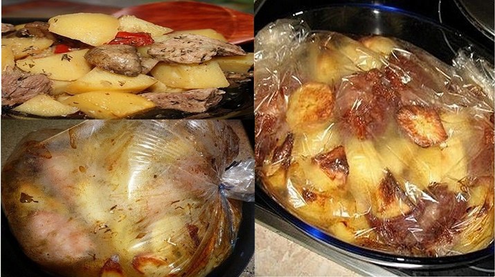 Просто возьмите рукав для запекания, картошку и мясо — и получите восхитительно вкусное блюдо