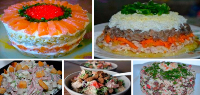 ТОП — 5 Новые вкусные салаты к празднику