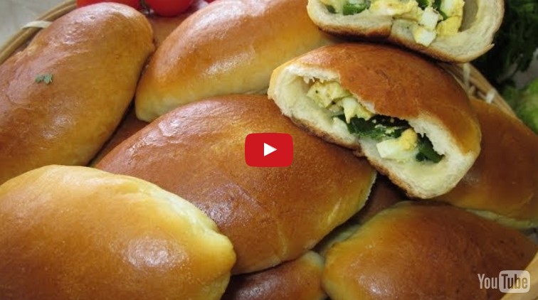 Пирожки с яйцом и зелёным лучком