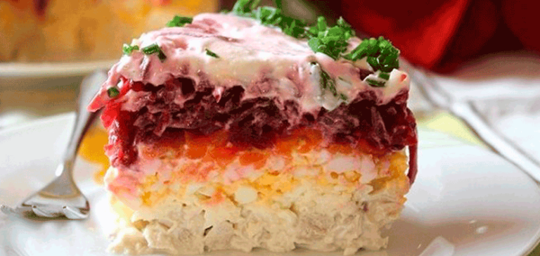 Салат Генерал со свеклой и мясом