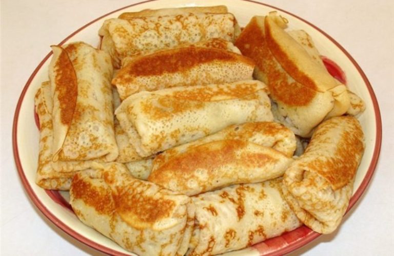 Тонкие блинчики с мясом