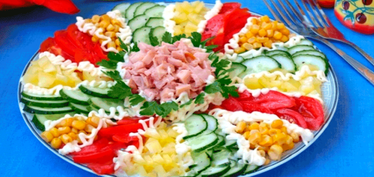 Салат Мозаика праздничный. Вкусно и красиво