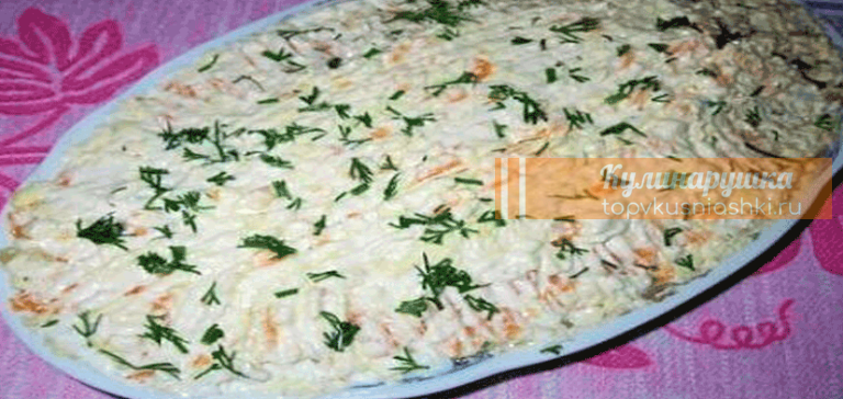 Салат Шпротка — сытный, вкусный салат, который совсем просто готовится