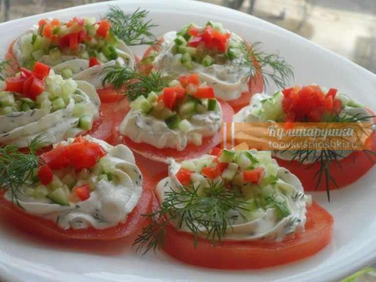 Помидоры с творожным кремом: вкусная закуска