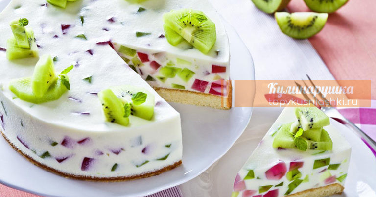 Торт с желе и фруктами: необычайно нежный вкус