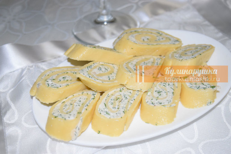 Сырные рулетики с творогом и зеленью