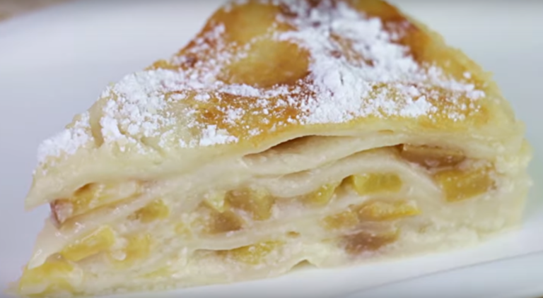 Пирог из лаваша с персиками —очень вкусно и просто
