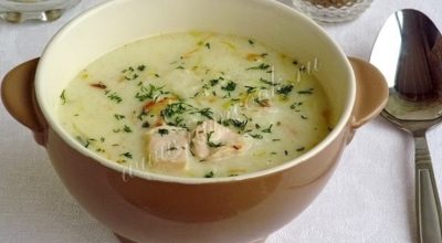 Сытный английский куриный суп с плавленым сыром