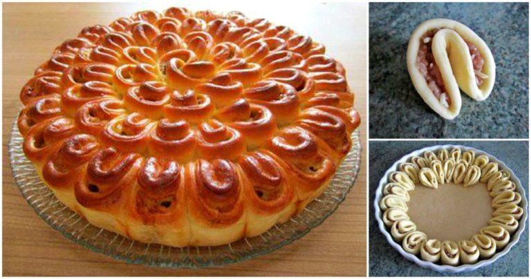 Мясной пирог «Хризантема». Невероятно красиво и вкусно