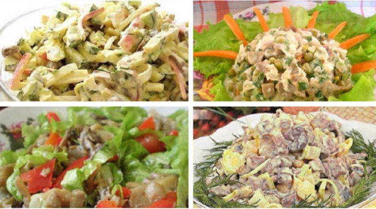 Самые лучшие грибные салатики на любой вкус. Подборка из 10 рецептов