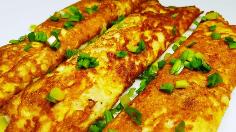 Яичные блинчики с ветчиной и сыром