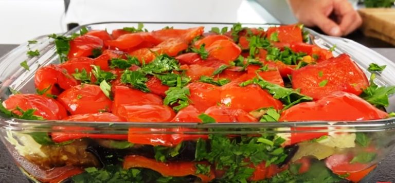 Закуска из болгарского перца и баклажанов. Проще не придумаешь