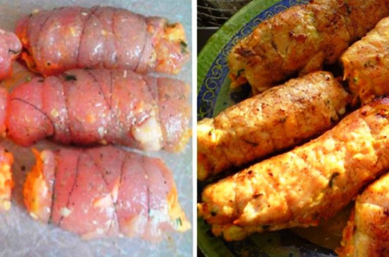 Царское блюдо: куриные рулетики «Боярские». Сочное мясо с ароматной начинкой