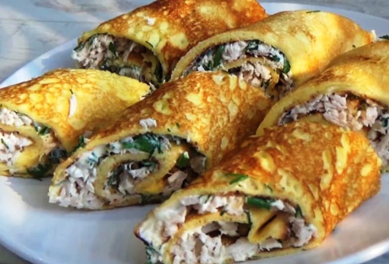 Блинная закуска. Вкусные блинчики с мясной начинкой