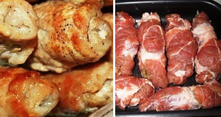 Вкуснейшие свиные рулеты с грибами и сыром