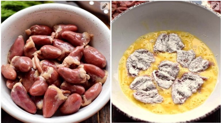 Отбивные из куриных сердечек. Готовятся быстро, съедаются молниеносно