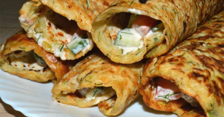 Кабачковые блины с начинкой