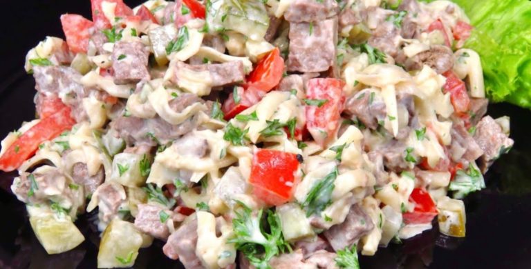 Салат «Гусарский» к праздничному столу. Сытный и вкусный