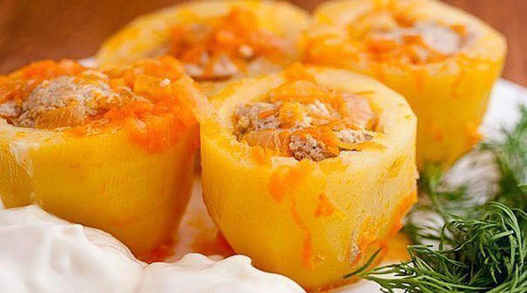 Потрясающе вкусная фаршированная картошечка. Быстро, просто, сытно