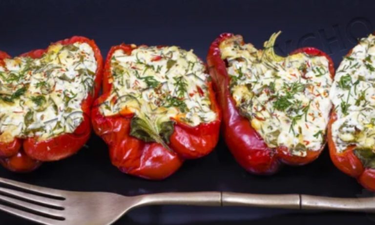 Запеченные фаршированные перцы со сливочной начинкой