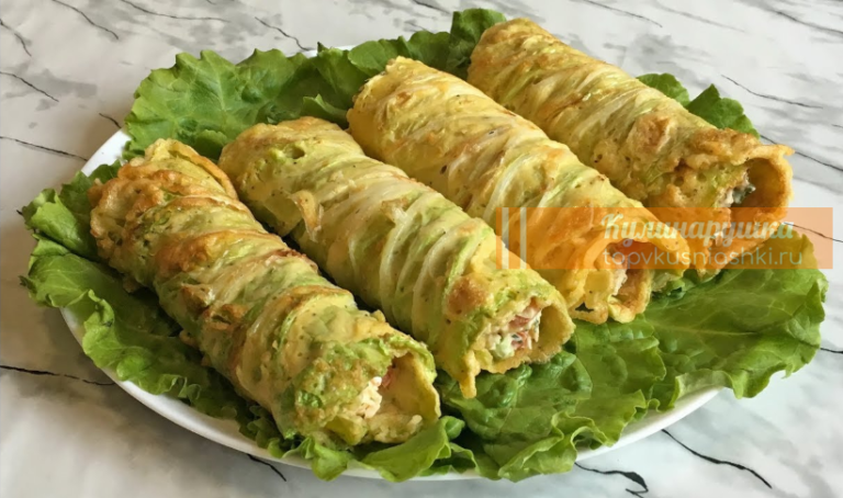 Необычные рулетики из жареной пекинской капусты