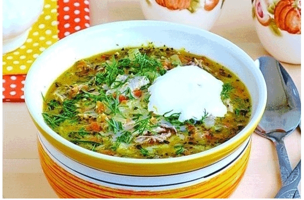 Щи из свежей капусты с плавленым сыром