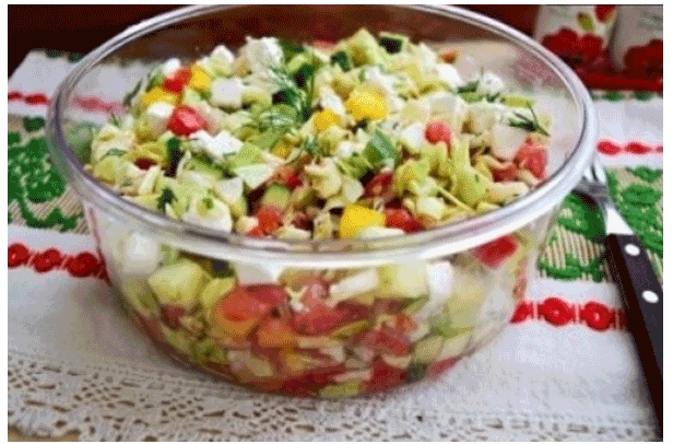 Летний салат с сыром