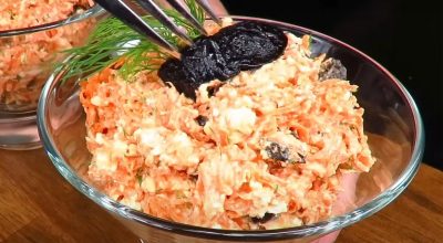 Необычный салат с морковью, творогом и черносливом. Вкусно и полезно: готовлю на ужин не задумываясь о последствиях