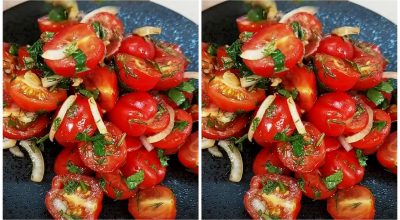 Закусочные помидоры за 30 минут.  Секрет вкуса — в заправке