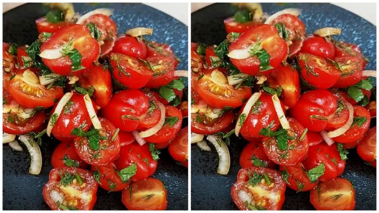 Закусочные помидоры за 30 минут.  Секрет вкуса — в заправке