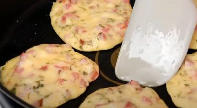 Оладьи с сыром и ветчиной