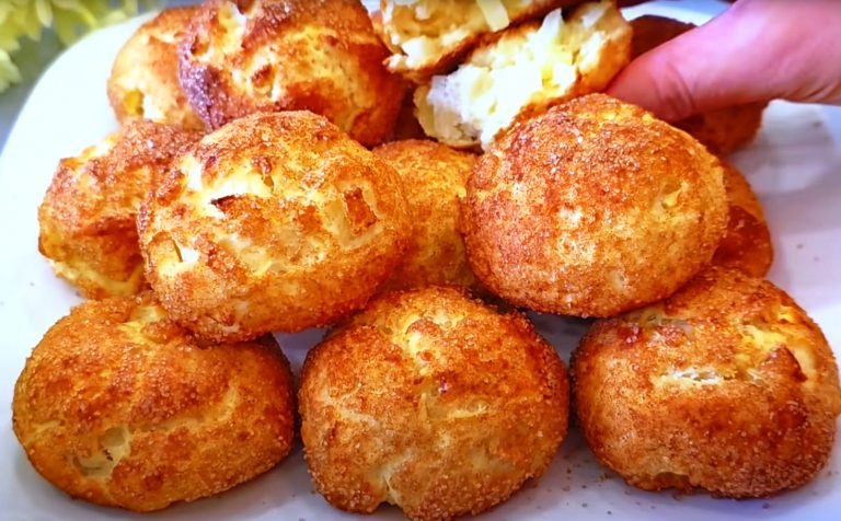 Творожные булочки с яблоками