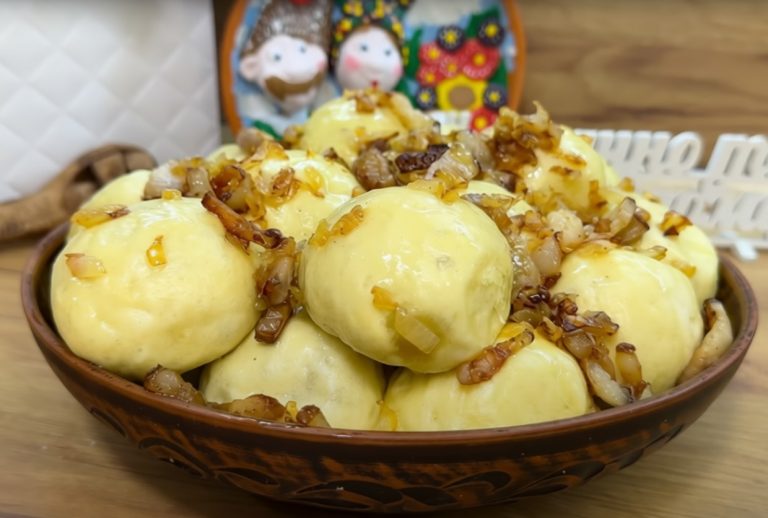 Полтавские клецки с мясной начинкой и салом