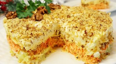 Оригинальный новогодний салат «Шапка Мономаха». Просто и вкусно, без мяса