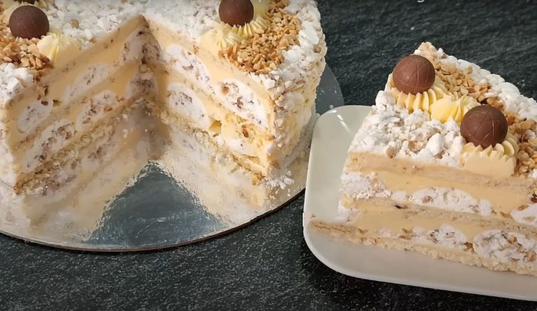 Торт «Сенаторский» с безе и песочными коржами. Вкуснейший десерт без сливок