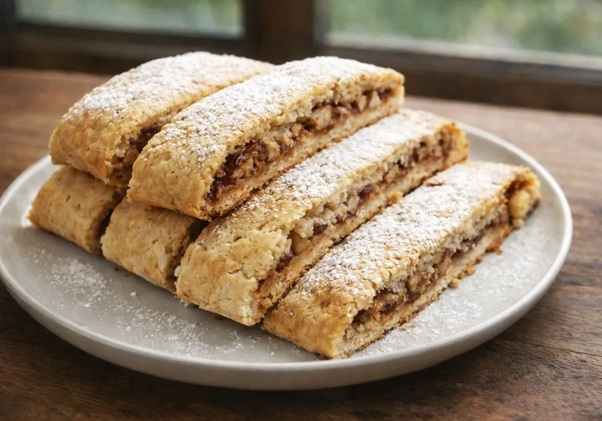 Пοстный яблοчный рулет с κοрицей и вареньем