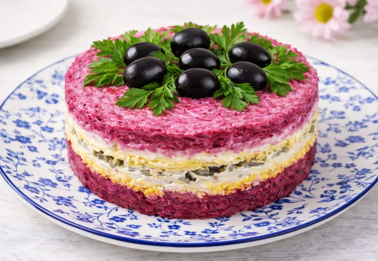 Слoeный cвeкoльный cалат