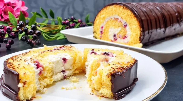 Бисквитный рулет вкуснее любого торта: добавляю в тесто теплое молоко и выпекаю — тает во рту и не трескается